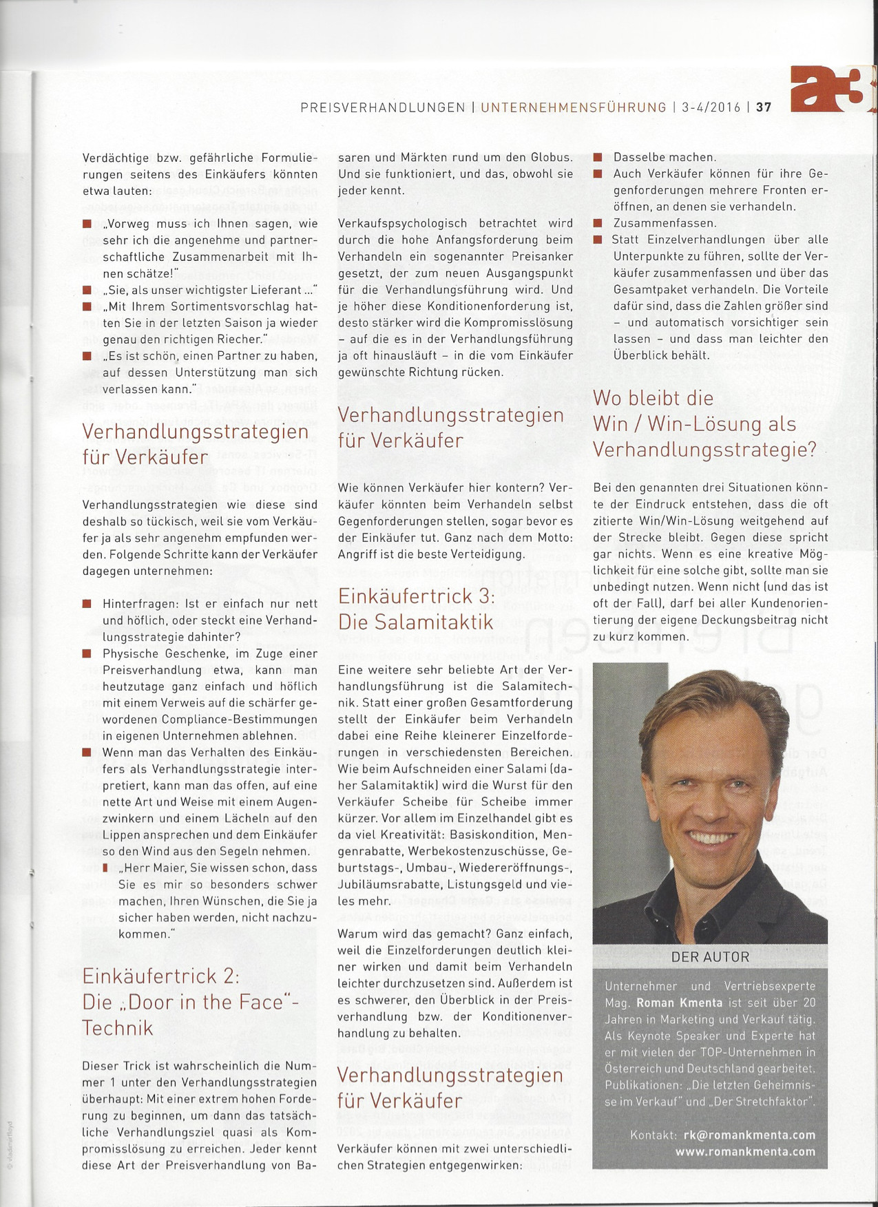 Tückische Taktiken Seite 2 - a3 ECO Magazin 03/2016 - Roman Kmenta - Vortragsredner und Autor