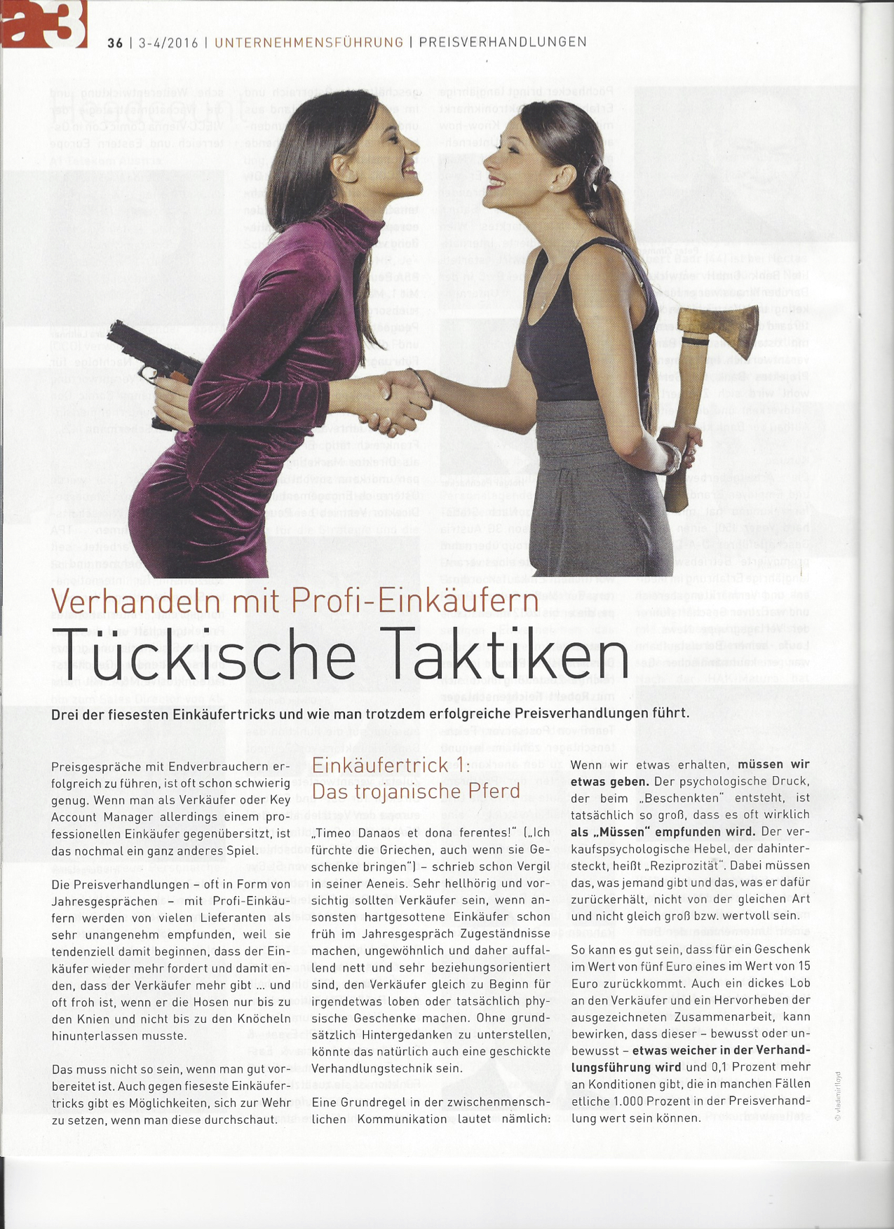 Tückische Taktiken Seite 1- a3 ECO Magazin 03/2016 - Roman Kmenta - Vortragsredner und Autor
