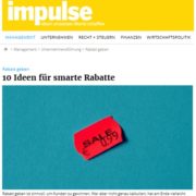 10 Ideen für smarte Rabatte - Rabattaktionen - Impulse.de 08/17 - Roman Kmenta - Autor und Experte für Preisstrategie