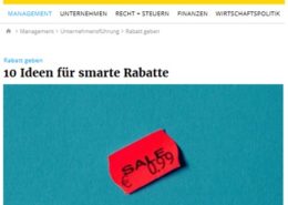 10 Ideen für smarte Rabatte - Rabattaktionen - Impulse.de 08/17 - Roman Kmenta - Autor und Experte für Preisstrategie
