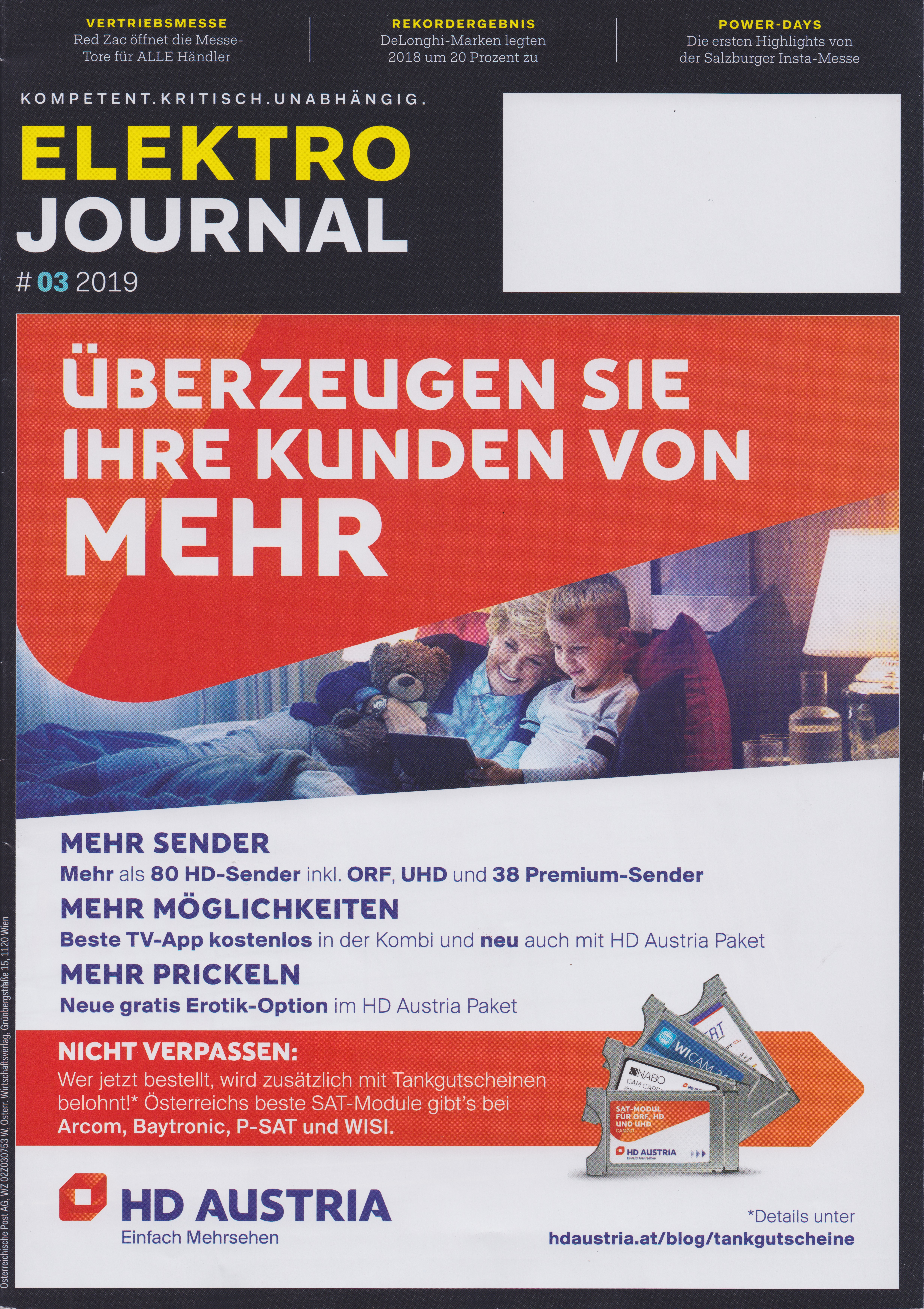 Elektrojournal 03 2019 - Cover Mag. Roman Kmenta - Darf's ein bisserl mehr sein?