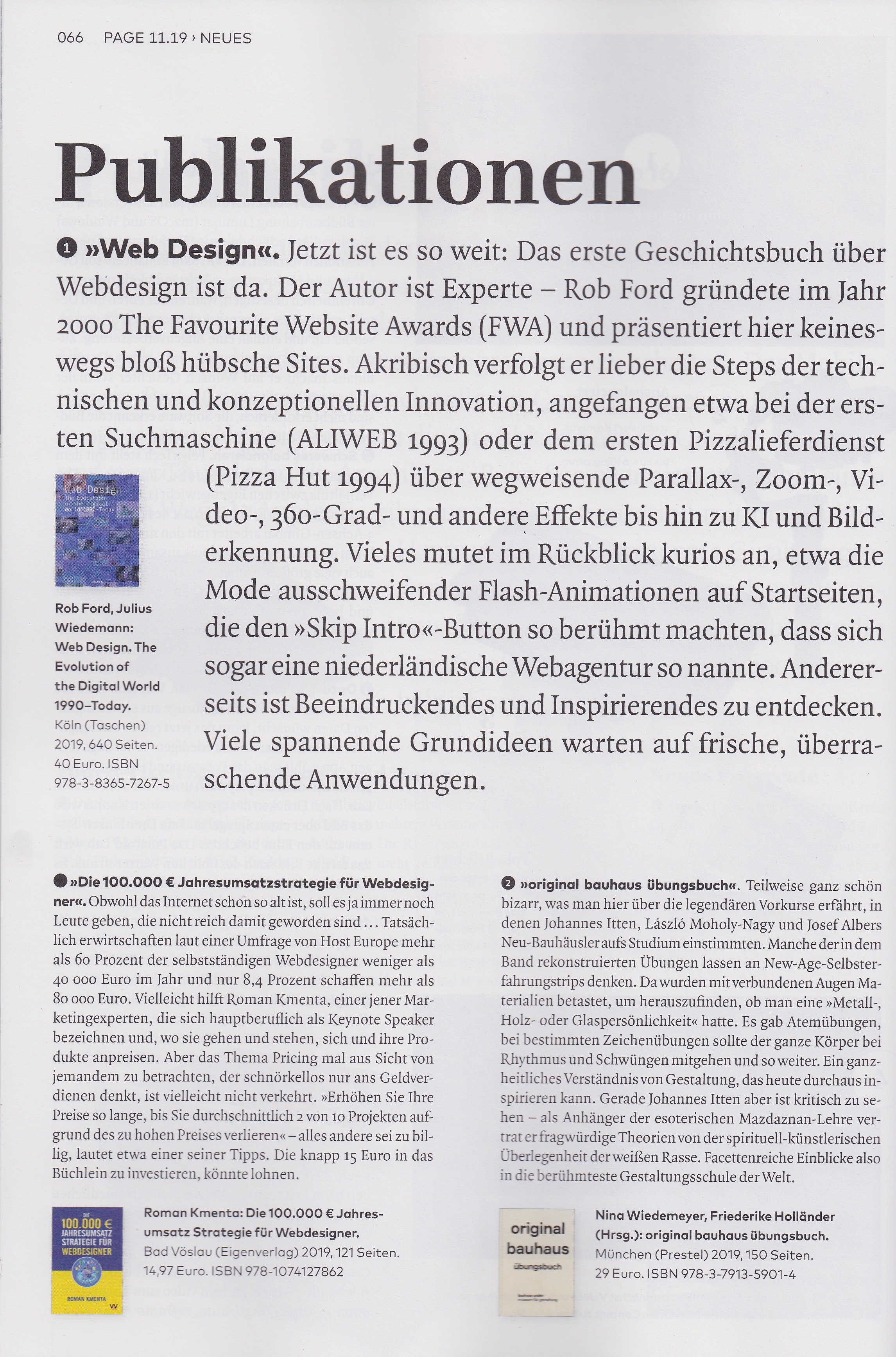 "Die 100.000 Euro Jahresumsatzstrategie für Webdesigner" - Buchtipp bei PAGE - Ausgabe 09/2019 - Autor Roman Kmenta