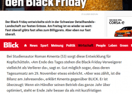 Black Friday 2019 - Interview Roman Kmenta bei Blick.ch
